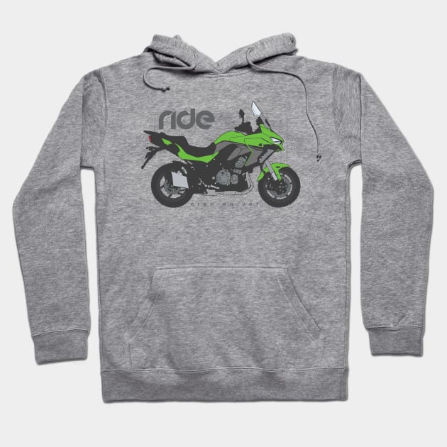 RIde Versys 1000 green Hoodie by NighOnJoy